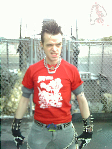 "Scratch Attack ! " - Jake Black benefit T-shirt ,True Red ..  / OUT TAKE .. " JAIL HOUSE - IRK !!" (( 2009 ))