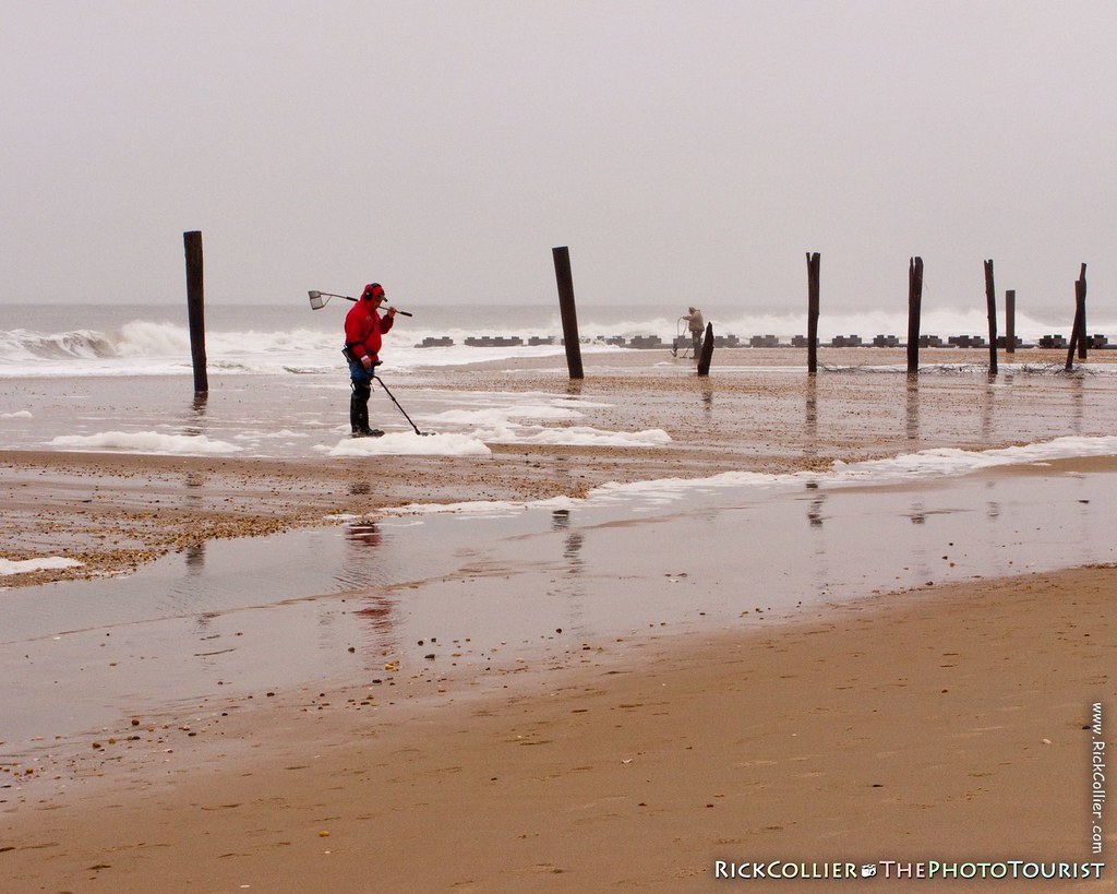 Treasure hunters haunt the beach at Rehoboth Beach, Delaware, USA, in the wake of a major nor'easter in November, 2009.