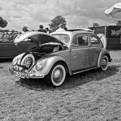 Gold VW in black and white by Ronald H