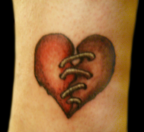broken heart tattoo design. roken heart. custom design