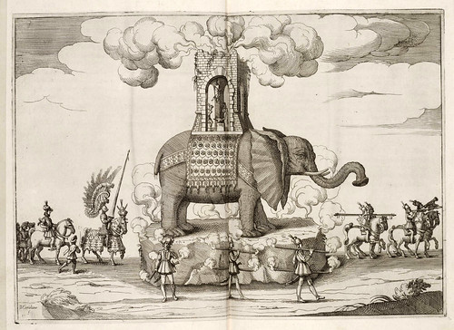 029 Amor prisionero en Delos 1628-Procesion con un elefante