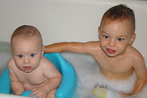 brothers in the bath