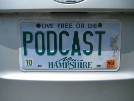 Podcast car license plate