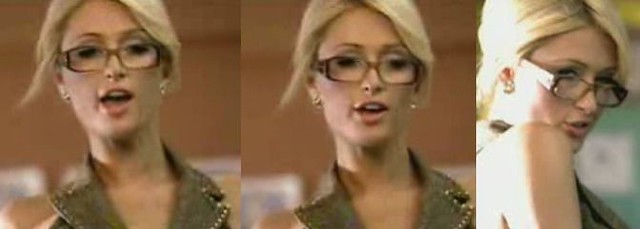 Three vidcaps/photos of the world famous socialite wearing thick/wide arm 