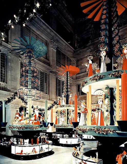Giant Christmas candle carousels Marshall Field amp Company main aisle Chicago about 1956 by national museum of american history