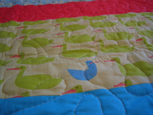 Back detail for baby quilt