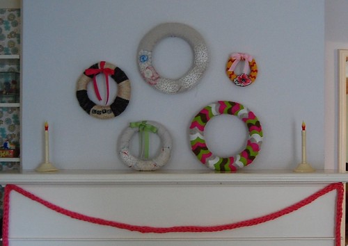 the beginning of a wreath display above the mantle... by makingchickensalad.