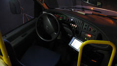 The operators cab of First Transit 2008 Ford paratransit bus # 5157. Glenview Illinois. November 2009.
