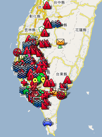 莫拉克颱風災情地圖