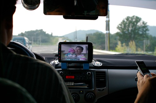 Watching TV while driving
