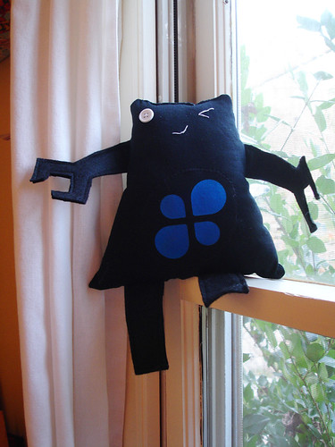 A Plush A Day Challenge: Day 17 - FUDbot (front)
