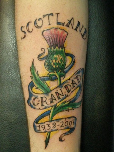 Scottish thistle tattoo Done