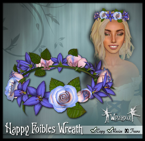 "Happy Foibles" Hair Wreath (purples)