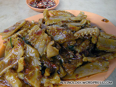 Sambal kangkong with cuttlefish
