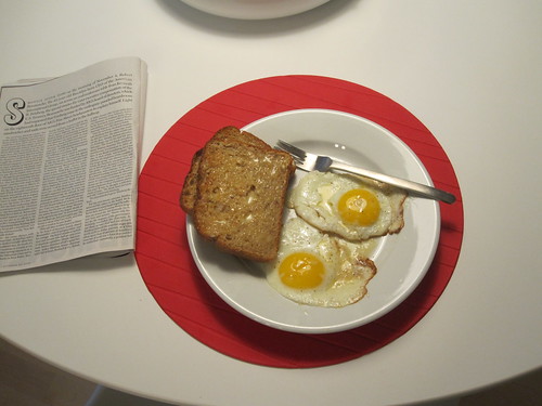 Eggs and toasts at home