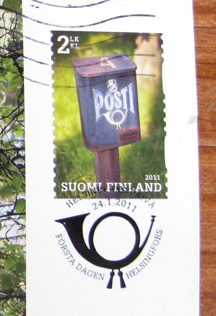 Finland postbox postcard stamp