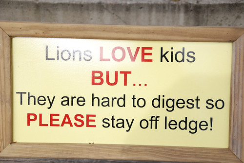 Lion Enclosure Sign