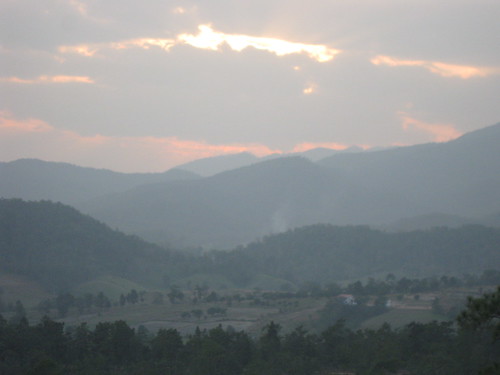 The sunset over the Pai Canyon