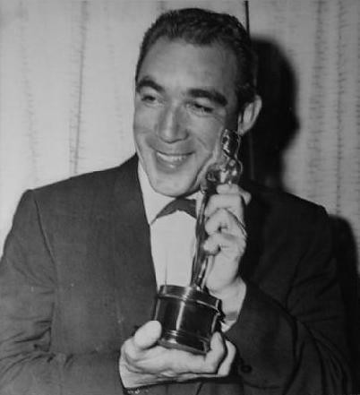 Anthony Quinn with Oscar for "Lust for Life"