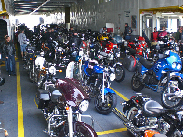 A few bikes on the ferry