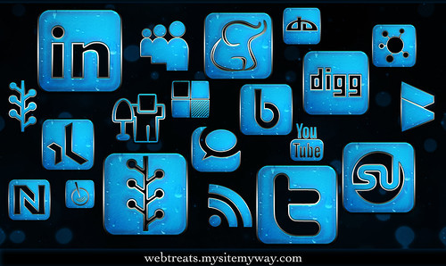 154 Blue Chrome Rain Social Media Icons by webtreats, on Flickr