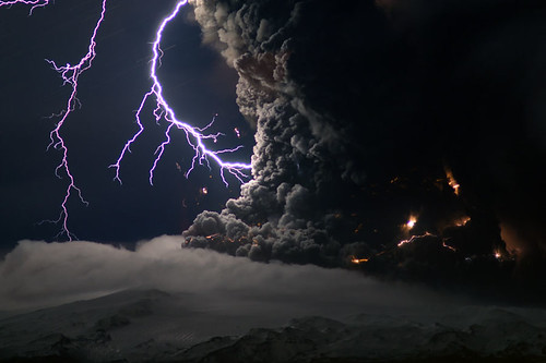 national geographic iceland volcano lightning. Ash and Lightning Above an