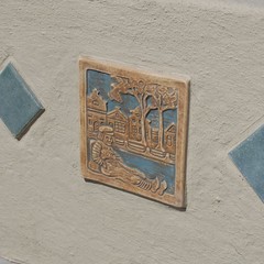 Bachelder Dutch Boy tiles were reproduced as part of the restoration of the Rotary Ryland Pool.