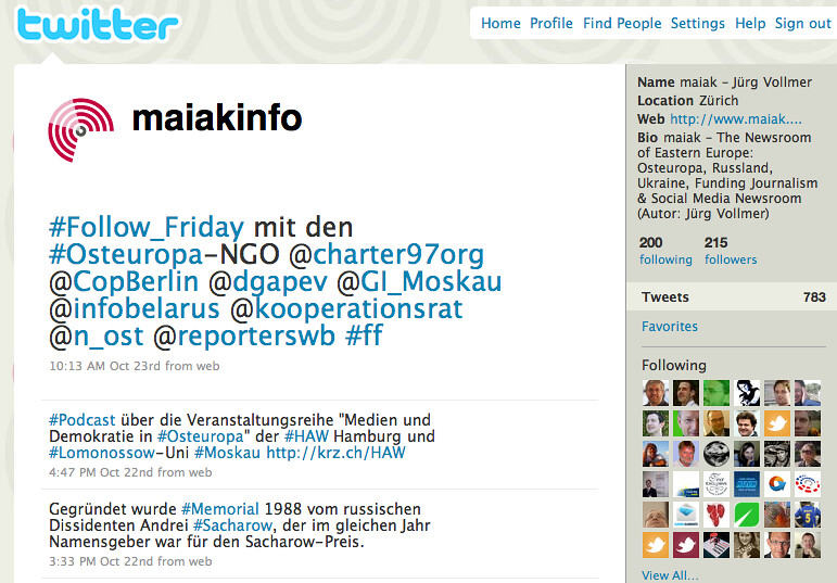 : maiakinfo in Twitter: Follow Friday mit Osteuropa-Organisationen