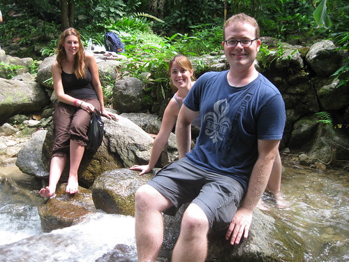 Relaxing in the stream with Sally and Caro