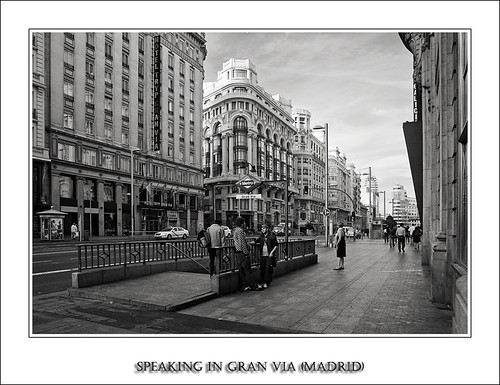 Speaking in Gran Via (Madrid)