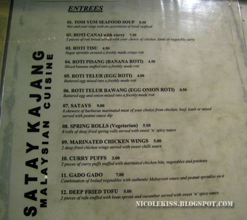 wellington satay kajang menu
