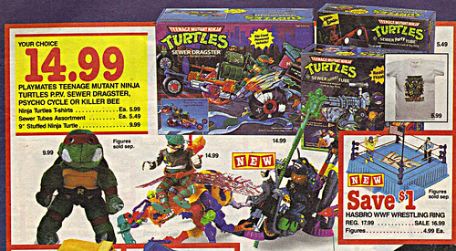 Children's Palace - "GRAND OPENING, All Stores Celebrate" { Colorado Springs C.P. }  Sunday Newspaper supplement .. pg.3 // TMNT selection (( October 28,1990 ))