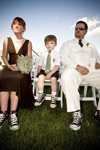 Our whole wedding party wore chocolate converse and we served candy instead