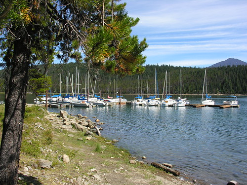 Elk Lake Marina with view