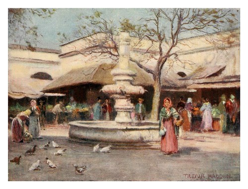 010-Sevilla la plaza del mercado-Southern Spain 1908- Trevor Haddon