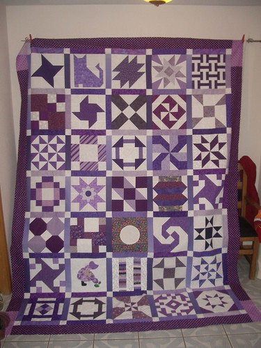 Purple and White Quilt - Unquilted