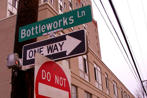 Bottleworks Lane Sign