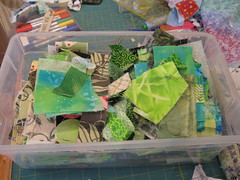 sorting green scraps
