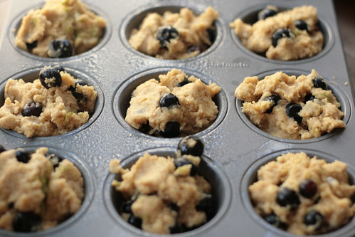 Blueberry Lime Muffins 2 -- Muffin Batter in Pan