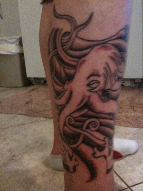 Tattoo outlined & shaded 3 the first 