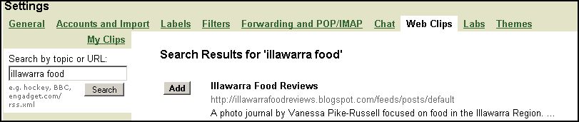 How to add Illawarra Food Reviews to your Gmail