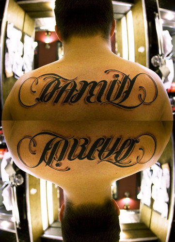 A custom ambigram of the words Forever Always created for a tattoo