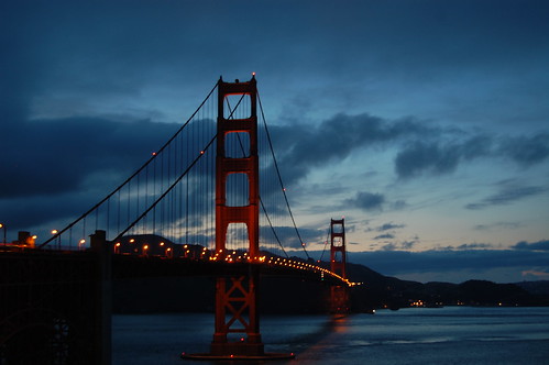 the golden gate bridge at night. Golden Gate Bridge @ night