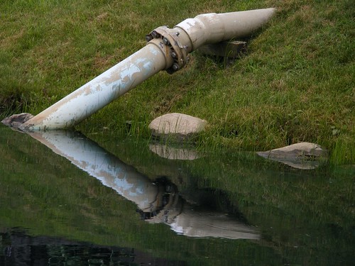 Old pipe and water