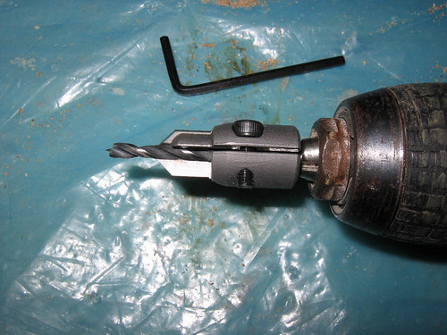 countersink drill bit. and the drill bit pulled