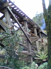 Wooden trestle bridge on ABT Railway