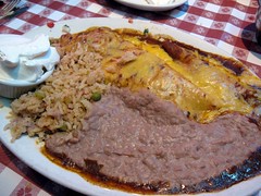 nuevo laredo cantina - a combo plate with personalized side of sour cream