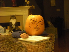 Pumpkinhead Doing Her Homework