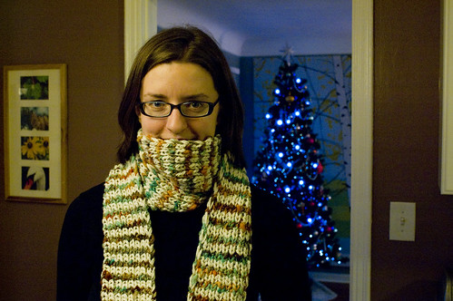 striped scarf with handspun