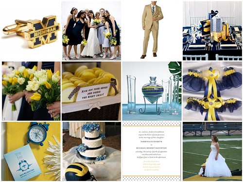 University of Michigan Wedding Theme Navy and Yellow Wedding Theme